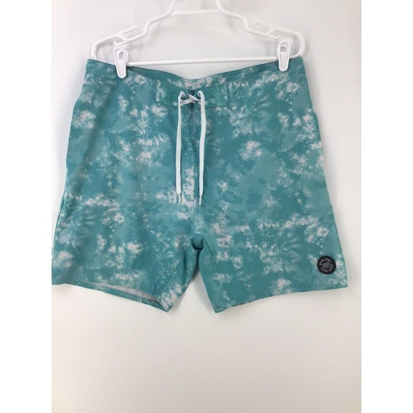 Ron Jon Surf Shop Mens Board Shorts Size 33 Swim Suit Skim Skate Trunks Green - Picture 8 of 14